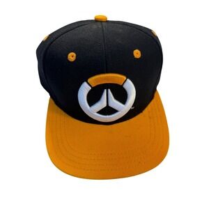J!NX Overwatch Blizzard Entertainment Snapback Hat Black‎ Orange Logo Cap